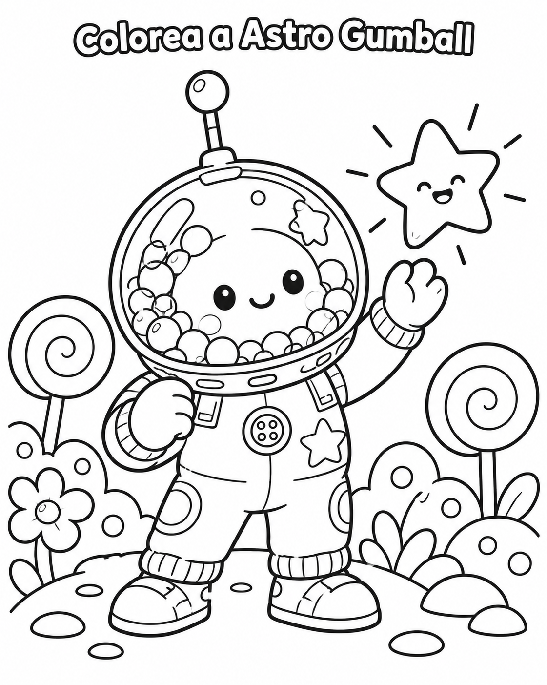Astro Gumball para colorear
