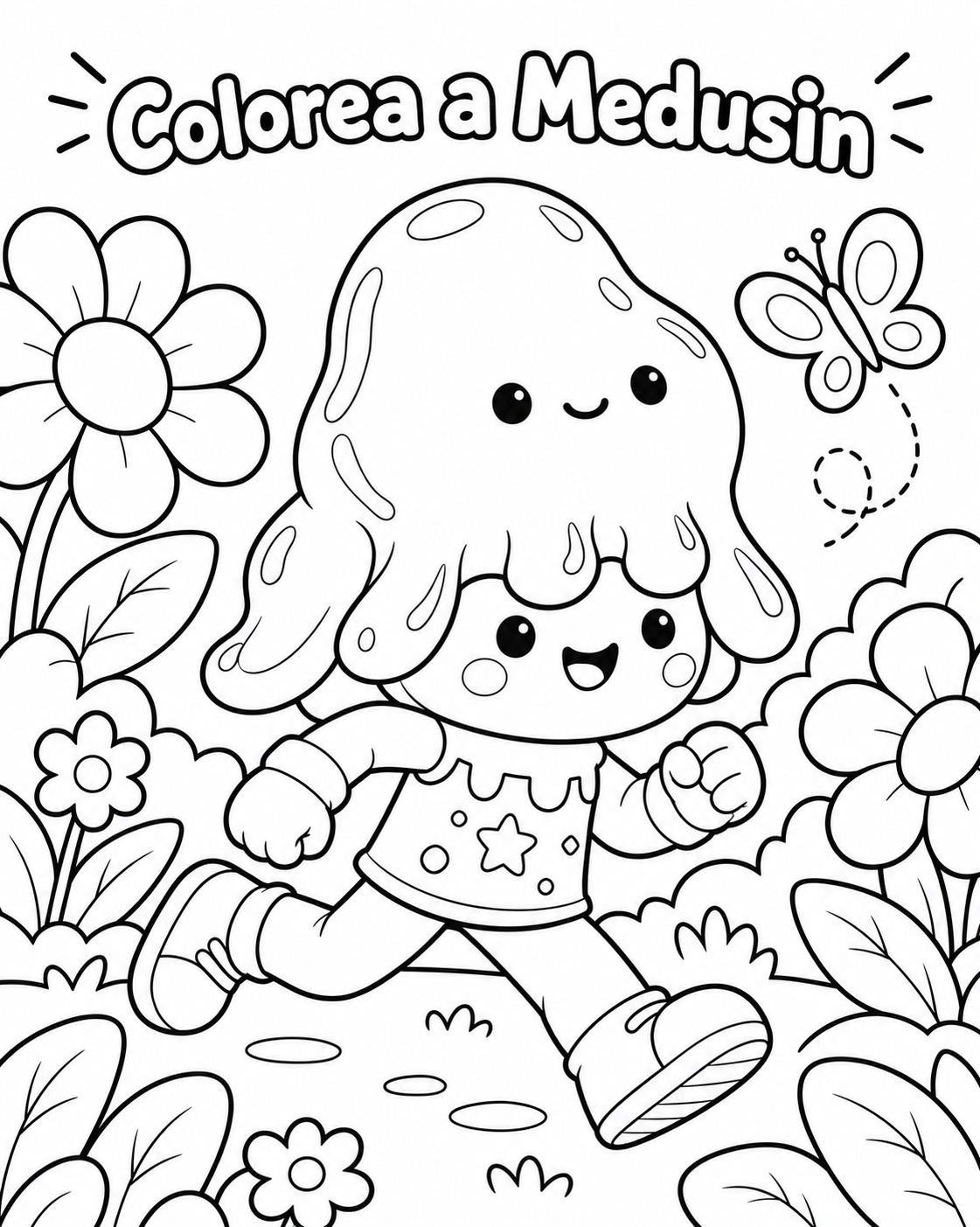 Medusín para colorear